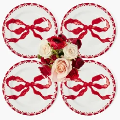 Marilyn Red Bow Starter Plates (Set of 4)