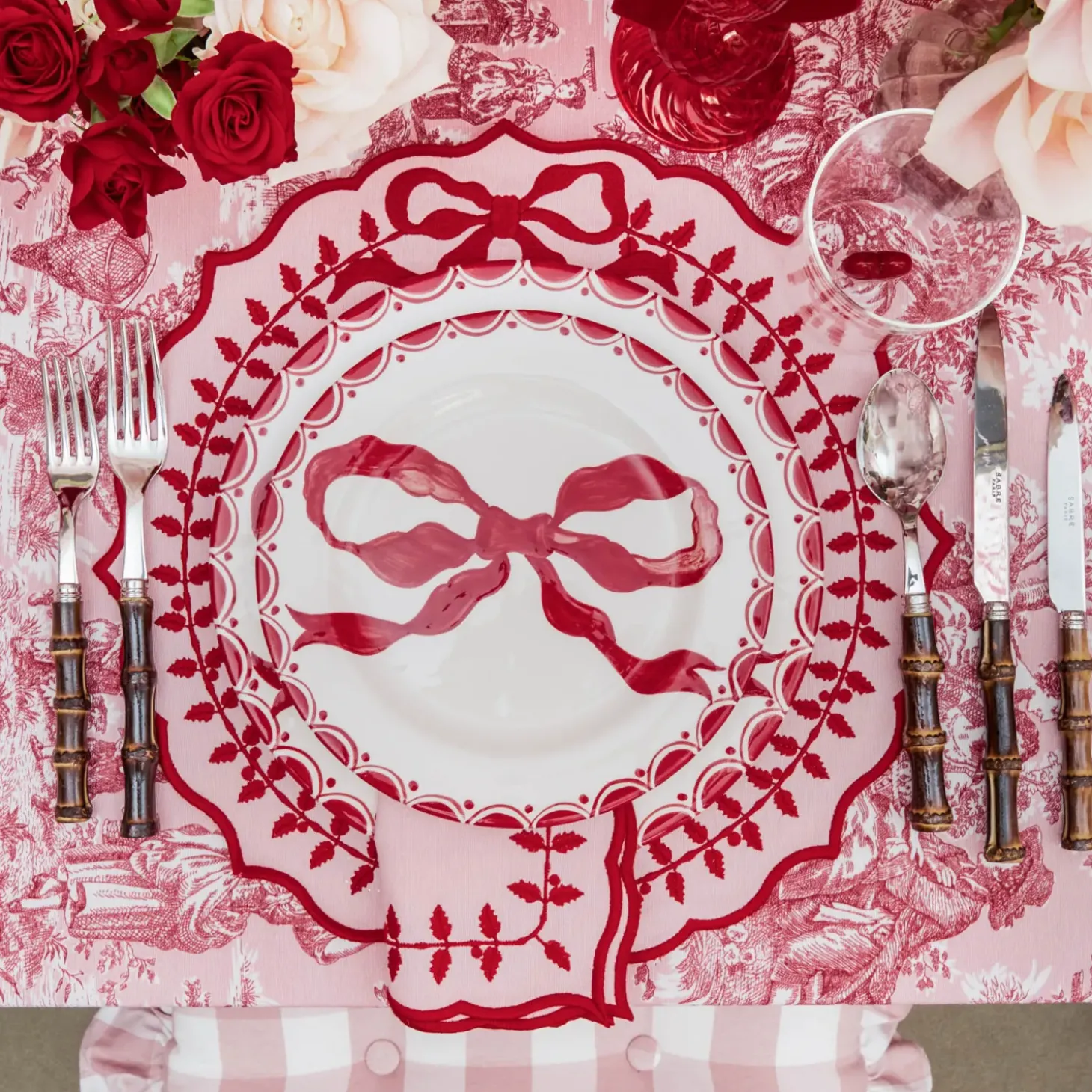 Marilyn Red Bow Starter Plates (Set of 4)
