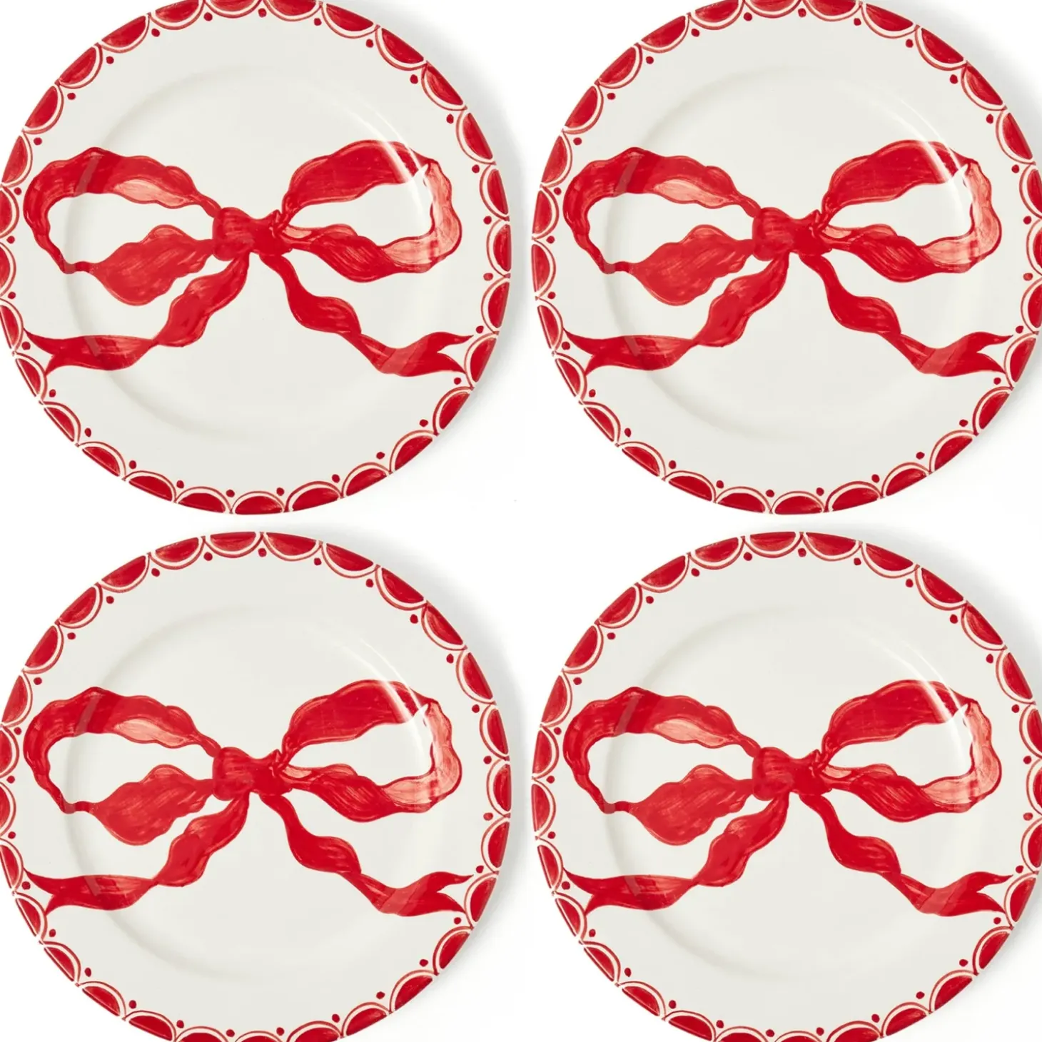 Marilyn Red Bow Starter Plates (Set of 4)