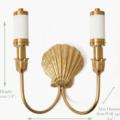 Marina Rechargeable Double Wall Light with Green Lotus Shades (18cm)