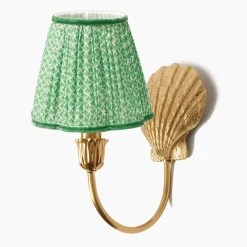 Marina Rechargeable Wall Light with Green Lotus Shade (18cm)