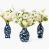 Midnight Blue Hand Painted Tole Bud Vases (Set of 3)