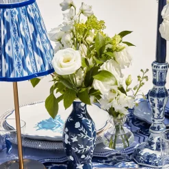 Midnight Blue Hand Painted Tole Bud Vases (Set of 3)