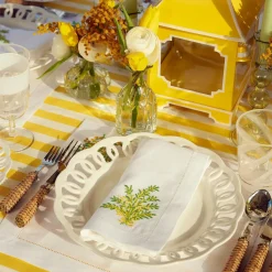Mimosa White Linen Napkins (Set of 4)