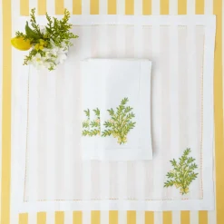 Mimosa White Linen Napkins (Set of 4)