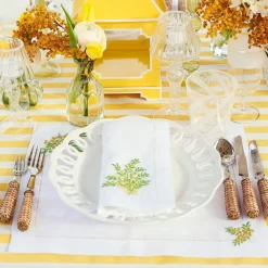 Mimosa White Linen Napkins (Set of 4)