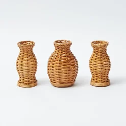 Mini Natural Rattan Vase (Set of 3)