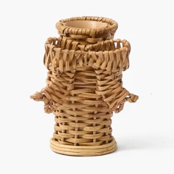 Mini Rattan Bow Vases (Set of 3)