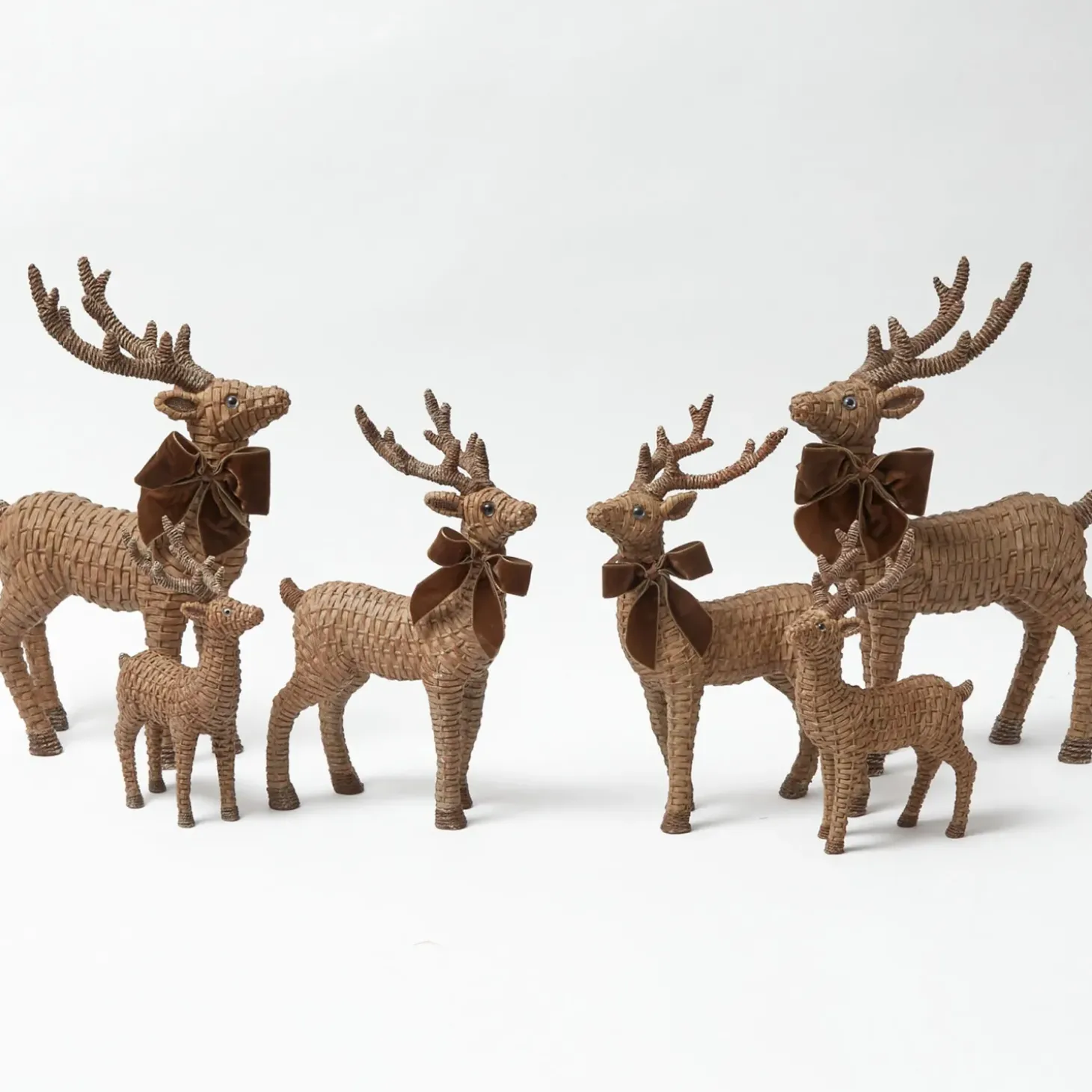 Mini Rattan Reindeer (Pair) - 20cm