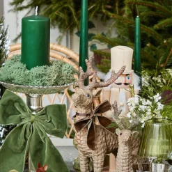 Mini Rattan Reindeer (Pair) - 20cm