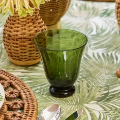 Moss Green Tulip Glasses (Set of 4)
