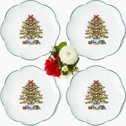 Mrs. Alice Christmas Tree Dinner Plate (Set of 4)