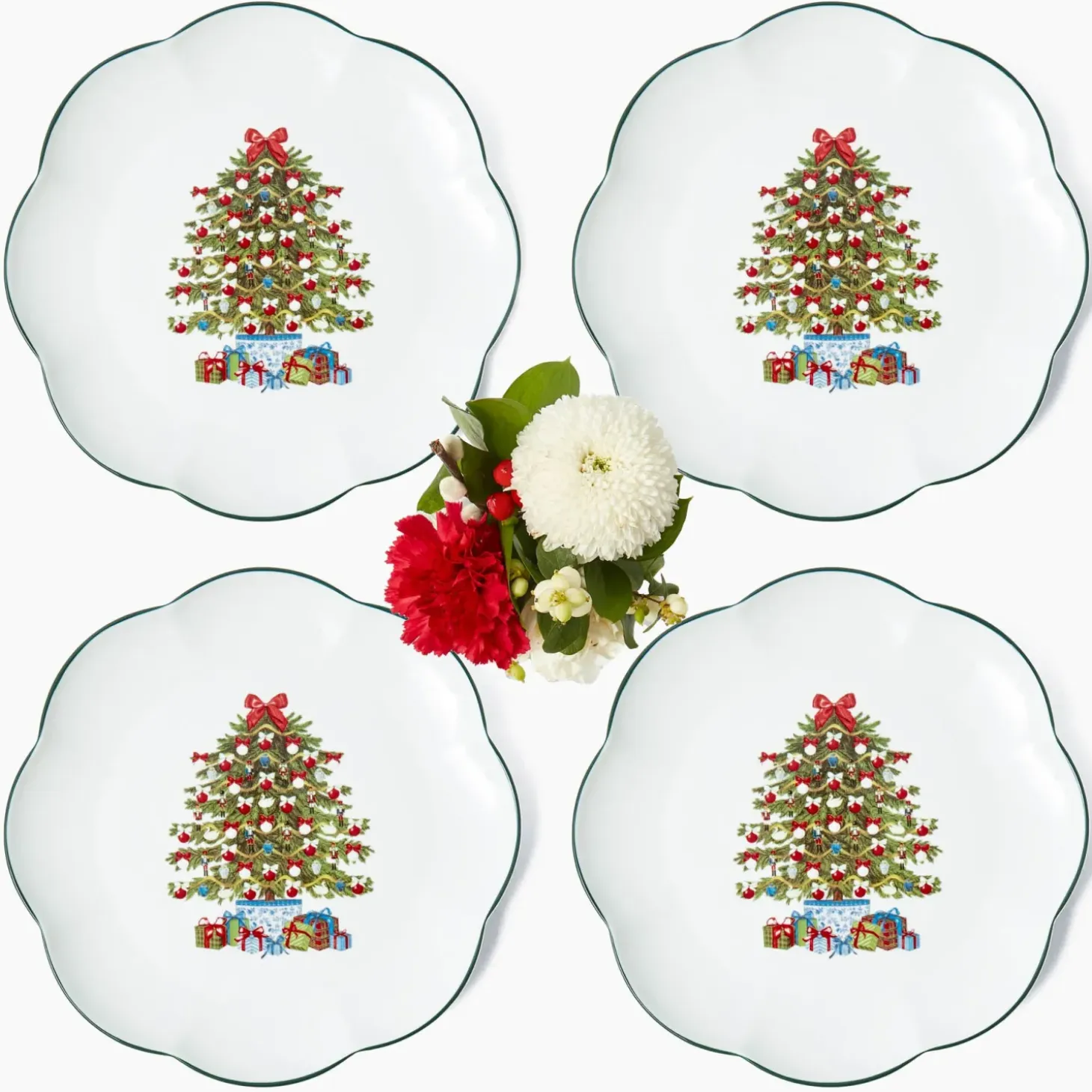 Mrs. Alice Christmas Tree Dinner Plate (Set of 4)