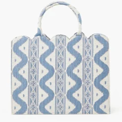 Mrs. Alice Tote Bag (Blue Ikat)