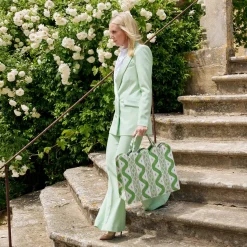Mrs. Alice Tote Bag (Green Ikat)