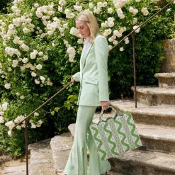 Mrs. Alice Tote Bag (Green Ikat)