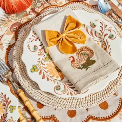 Mustard Velvet Napkin Bows (Set of 4)