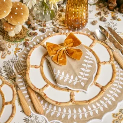 Mustard Velvet Napkin Bows (Set of 4)