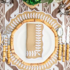 Natural Laurel Placemats & Napkins Set (Set of 4)