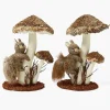 Natural Mushroom with Climbing Squirrel (Pair)