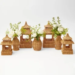 Natural Rattan Pagoda Decoration Set