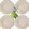 Natural Scalloped Rattan Charger Plates (Set of 4)