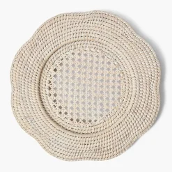 Natural Scalloped Rattan Charger Plates (Set of 4)