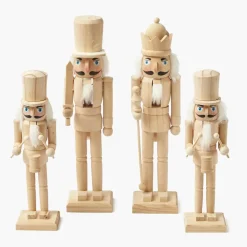 Natural Wood Nutcracker Family