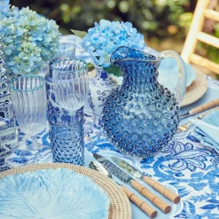 Navy Hobnail Glasses & Jug Set