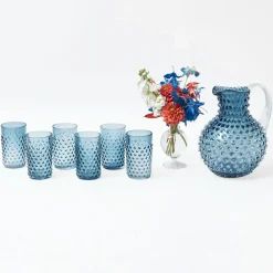 Navy Hobnail Jug