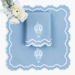Nikki Hot Air Balloon Blue Napkins (Set of 4)