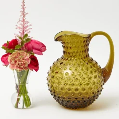 Olive Green Hobnail Jug
