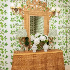 Olive Green Ikat Lampshade (30cm)