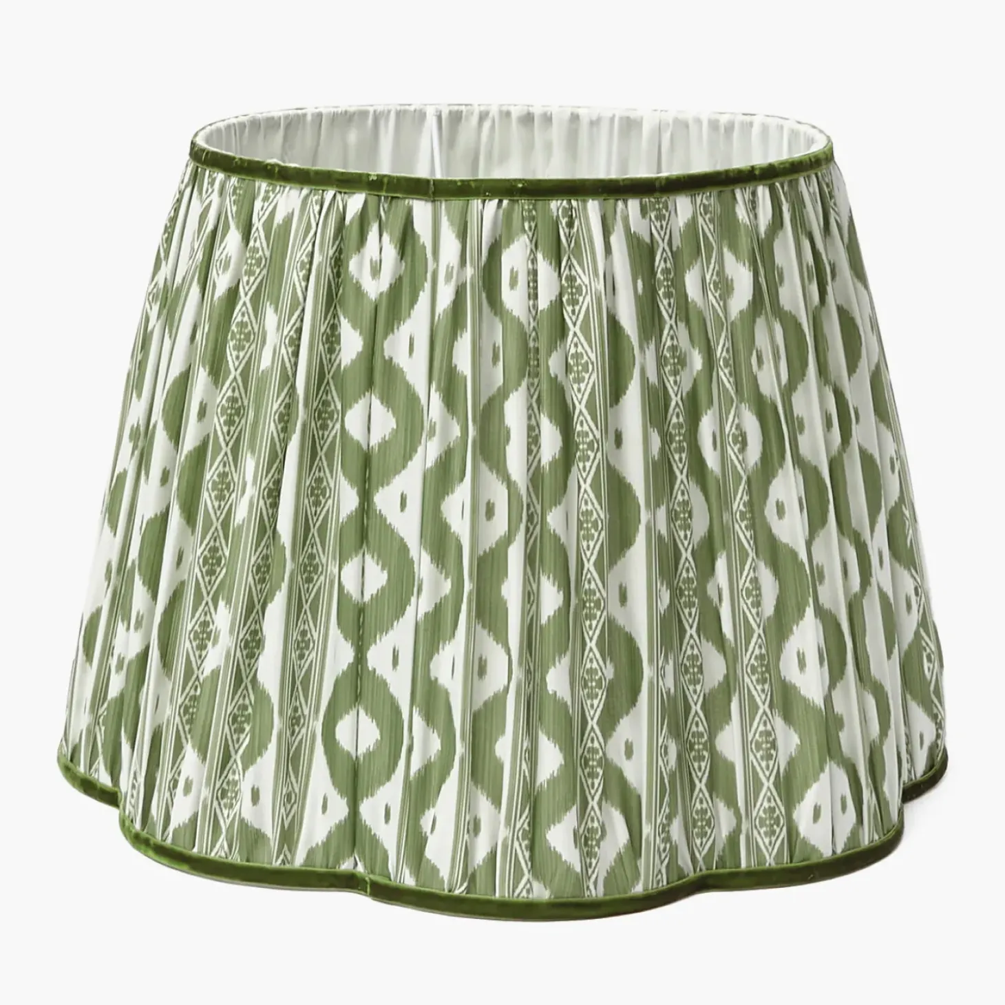 Olive Green Ikat Lampshade (40cm)
