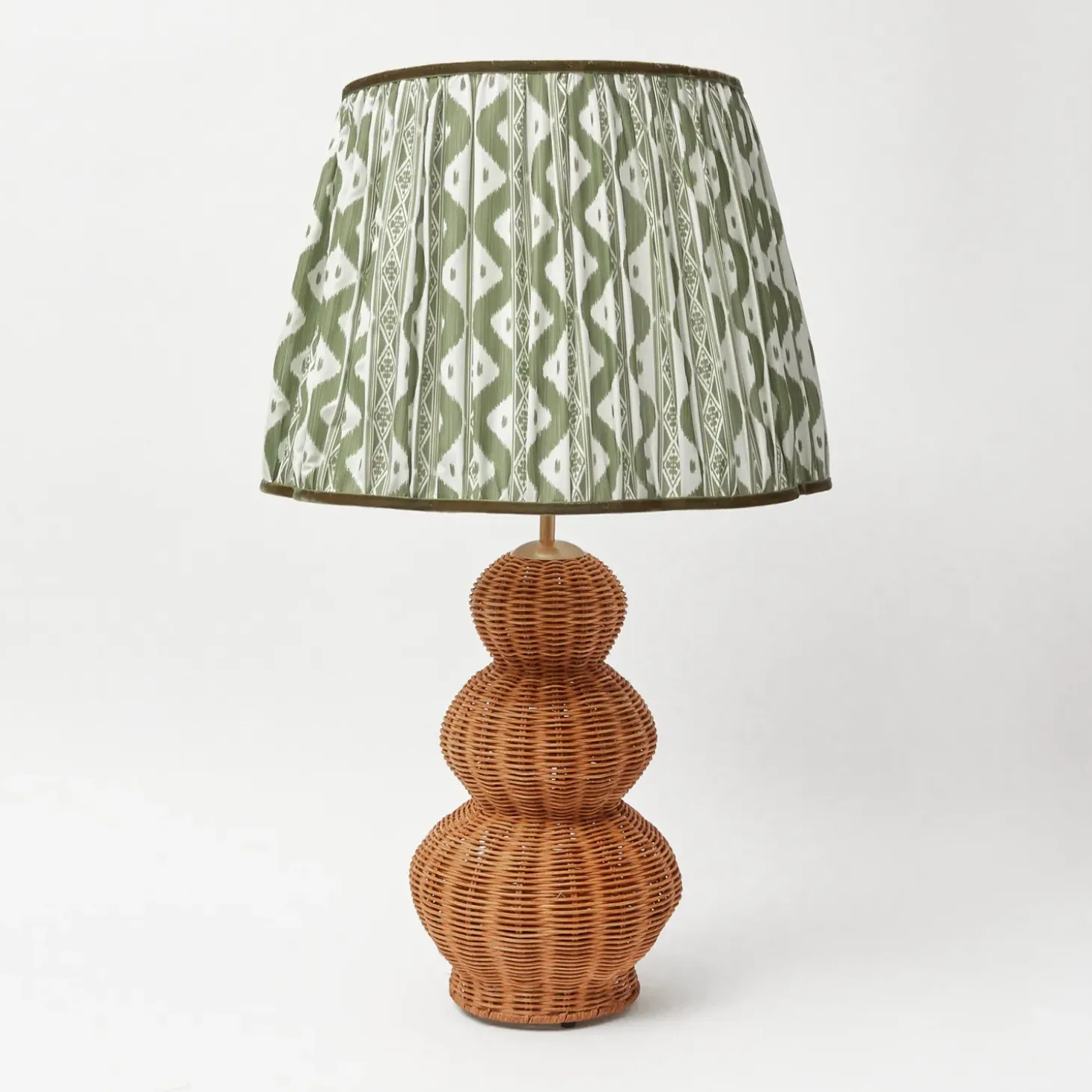 Olive Green Ikat Lampshade (40cm)
