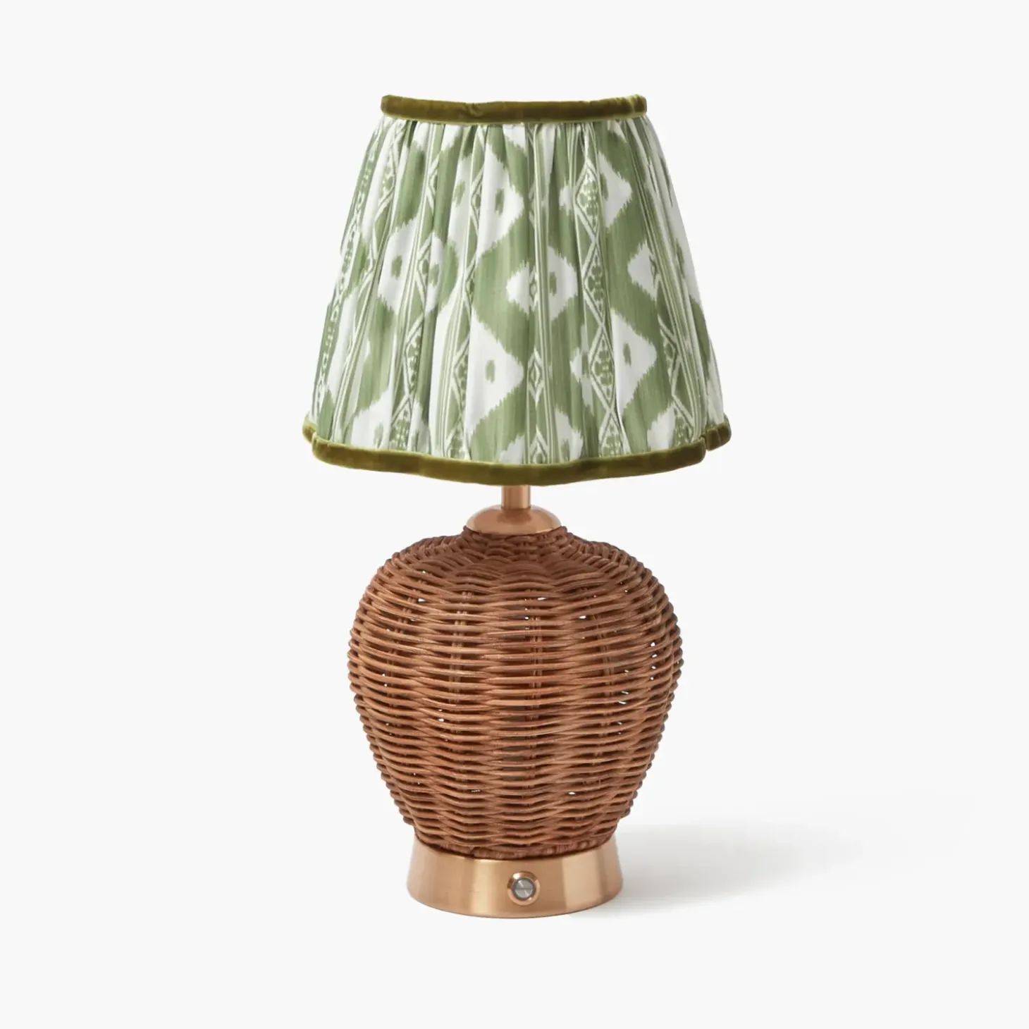 Olive Green Ikat Lampshade (18cm)