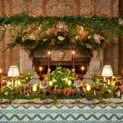 Olive Green Ikat Tablecloth