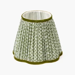 Olive Green Lotus Lampshade (18cm)