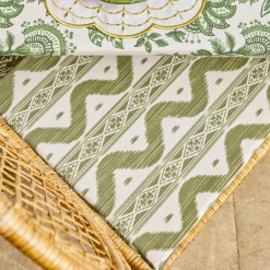 Olive Ikat Seat Pad Cushions (Set of 4)