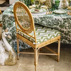 Olive Ikat Seat Pad Cushion