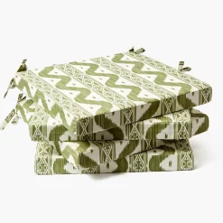 Olive Ikat Seat Pad Cushion