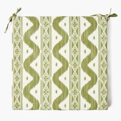 Olive Ikat Seat Pad Cushion