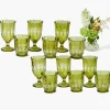 Olive Scalloped Glassware (Set of 12)