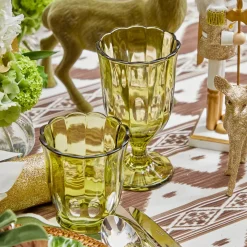 Olive Scalloped Wine Glasses (Set of 6)