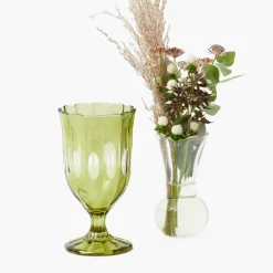 Olive Scalloped Wine Glasses (Set of 6)