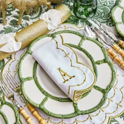Olivia White & Gold Napkins (Set of 4)