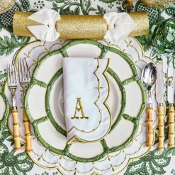 Olivia White & Gold Napkins (Set of 4)