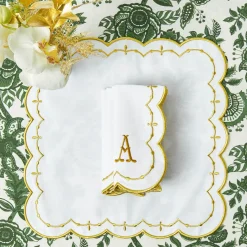 Olivia White & Gold Napkins (Set of 4)