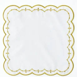 Olivia White & Gold Napkins (Set of 4)