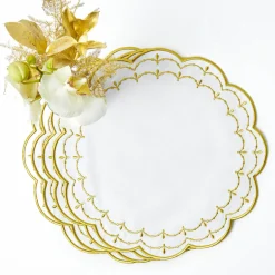 Olivia White & Gold Placemats (Set of 4)